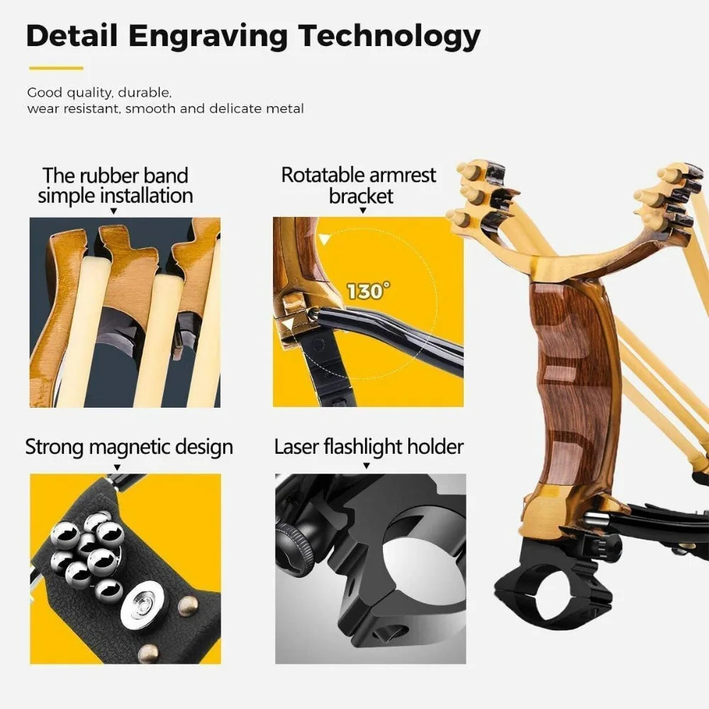 Professional Competitive Slingshot with Folding Wrist Support