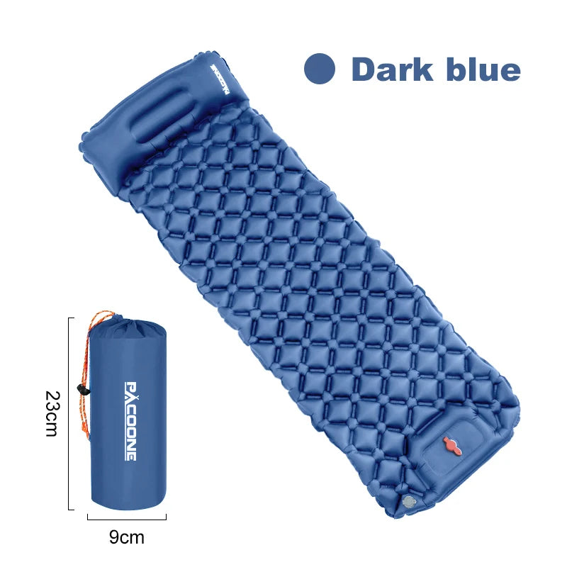 Outdoor Sleeping Pad Inflatable Mattress Built-in Pump