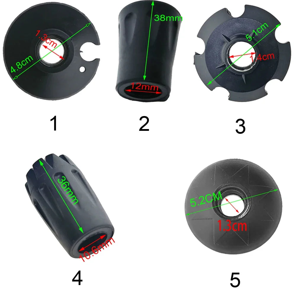 6 Piece Hike Rubber Protector Tip Cap