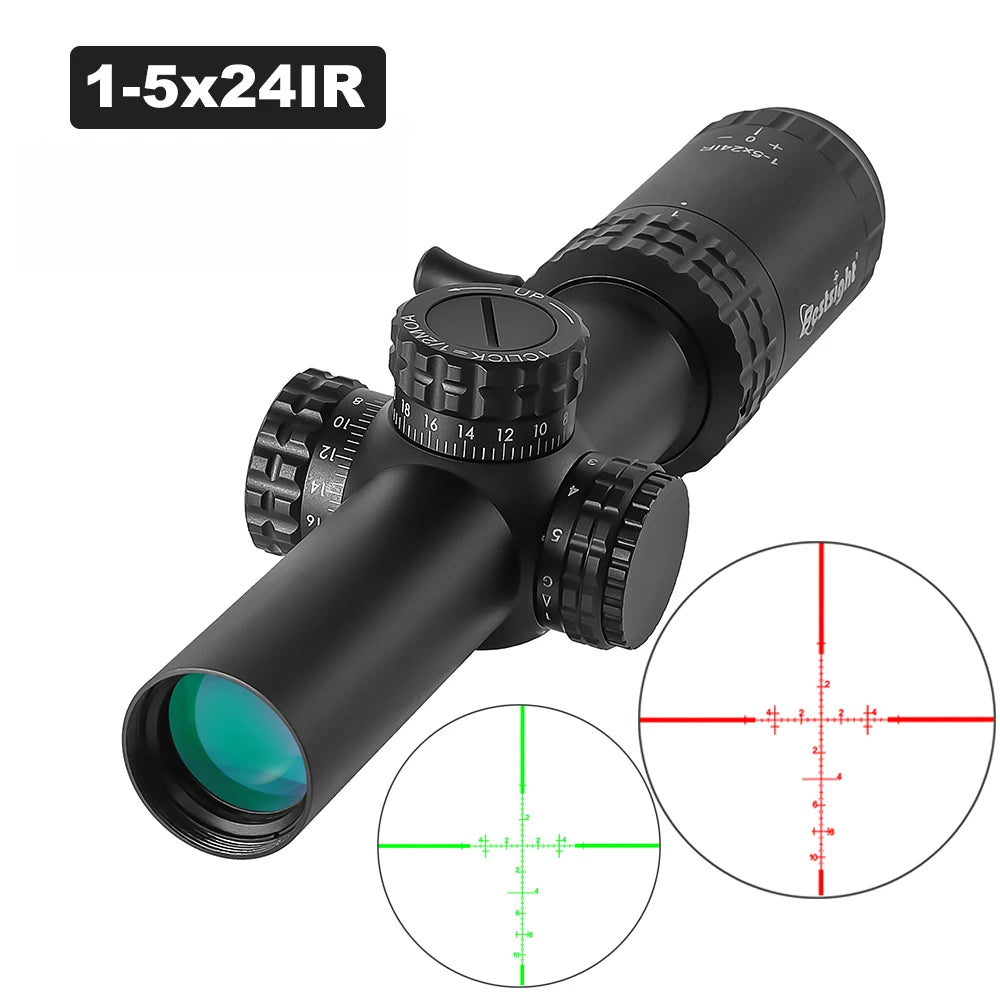 1-5X24 Tactical Optical Scope Red and Green Illuminated Reticle