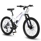 Mountain Bike 24, 26 Inch Wheels, 21-Speed Disc Brake, 15" Steel Frame Front Fork Suspension