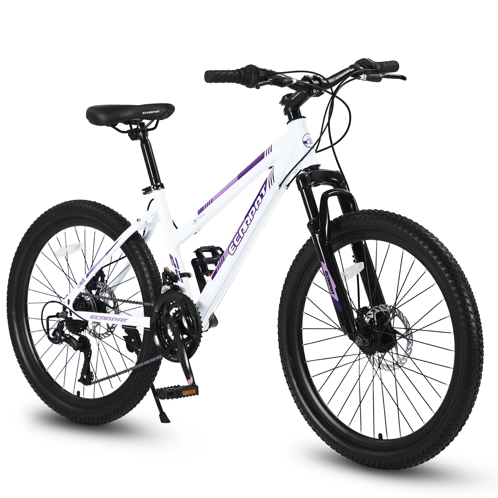 Mountain Bike 24, 26 Inch Wheels, 21-Speed Disc Brake, 15" Steel Frame Front Fork Suspension