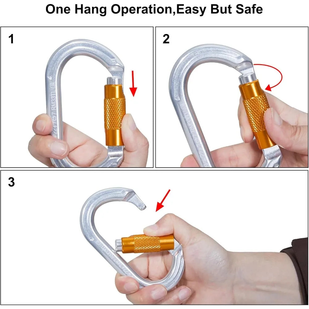 Heavy Duty Auto Locking Climbing Carabiner Clips