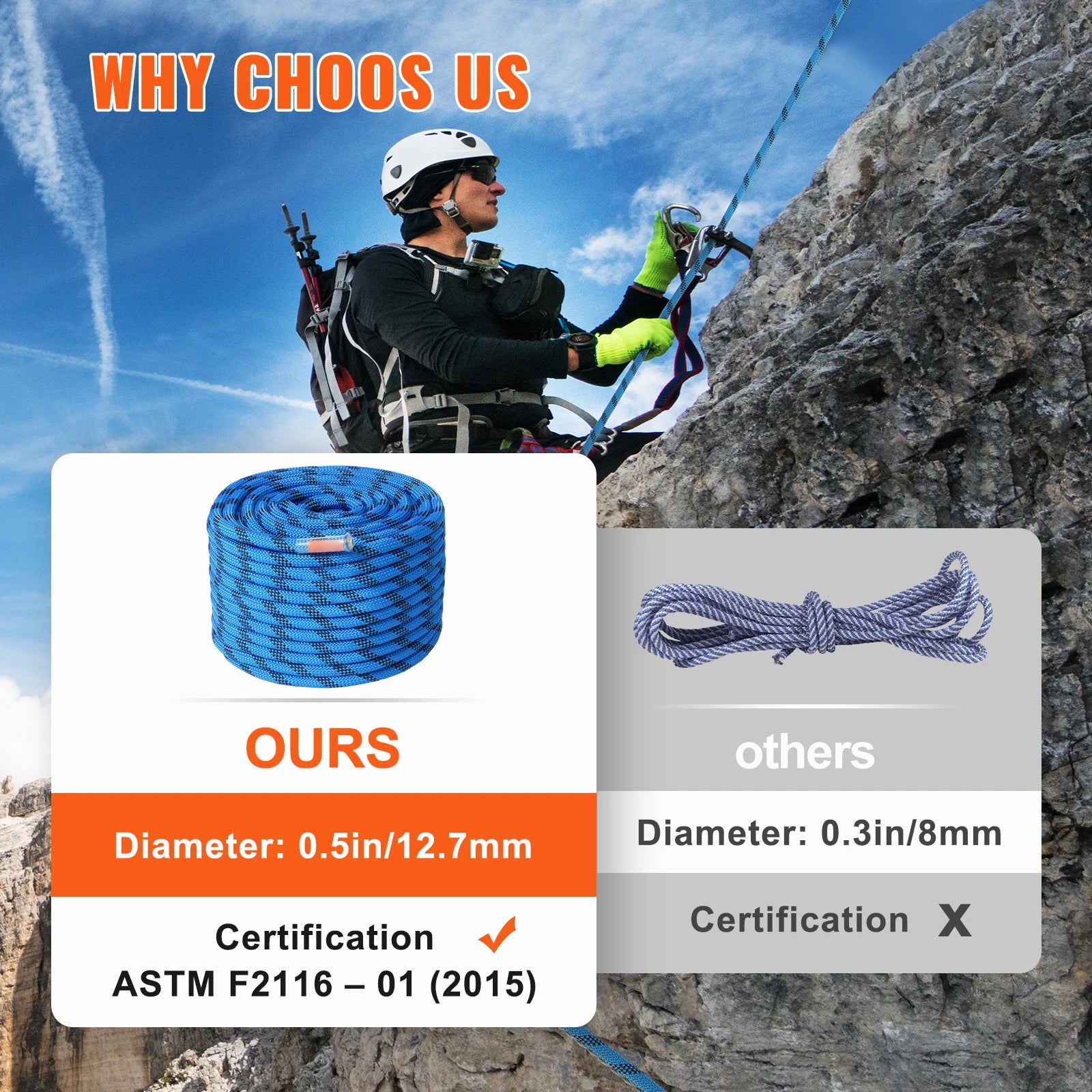 12.7mm Static Climbing Rope