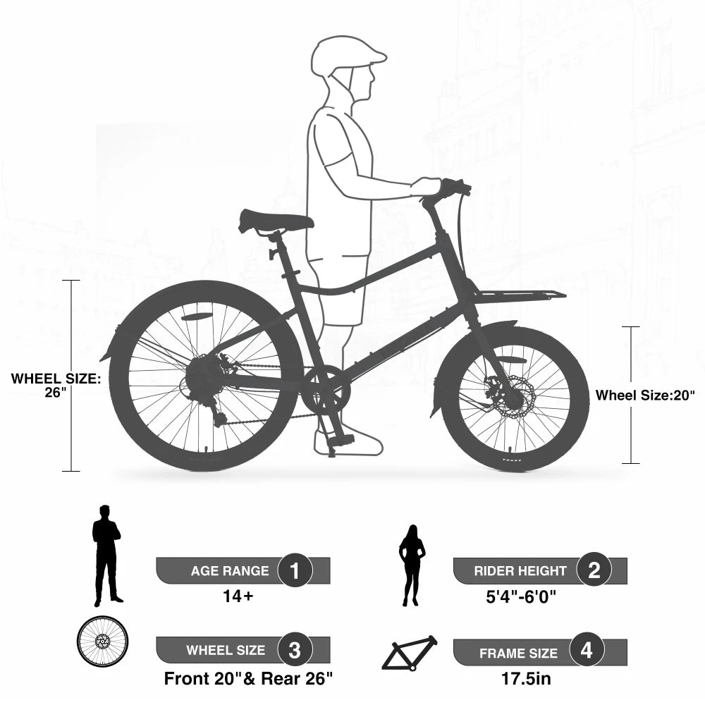 7 Speed, Aluminum Alloy Frame 26 Inch Cargo Bike