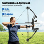 30-55 lbs Compound Bow Adjustable Draw Weight and Length with 3-Pin Sight