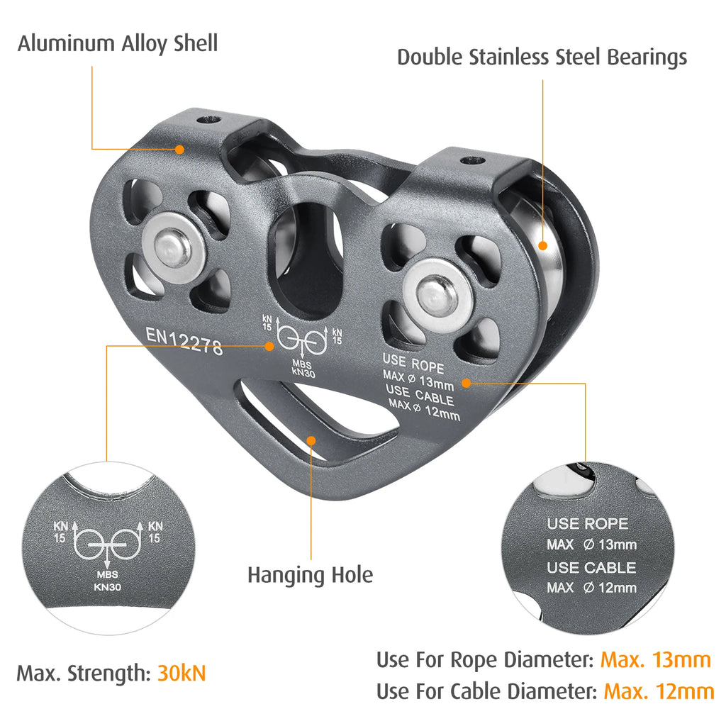 30kN Cable Trolley Pulley with Ball Bearing