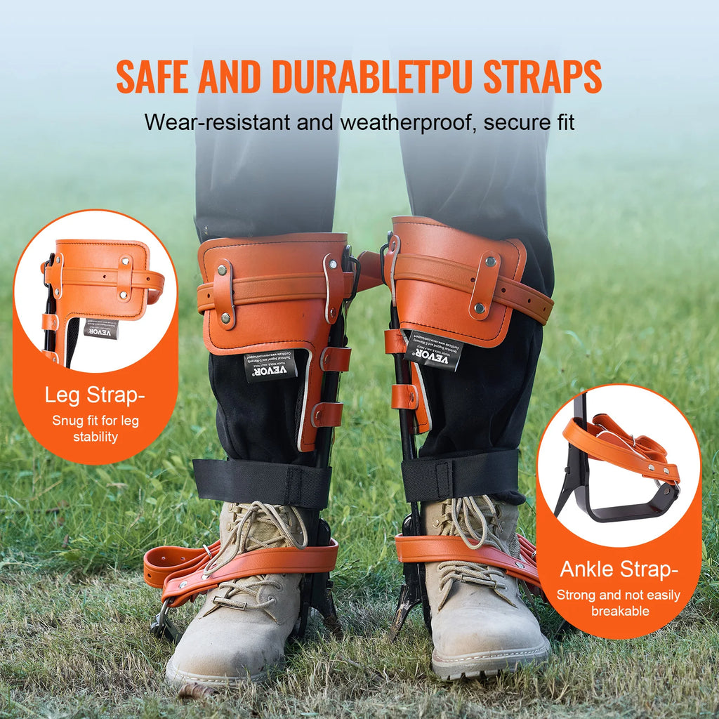 350lbs Load Capacity Tree Climbing Gear with Straps and Spike Protectors