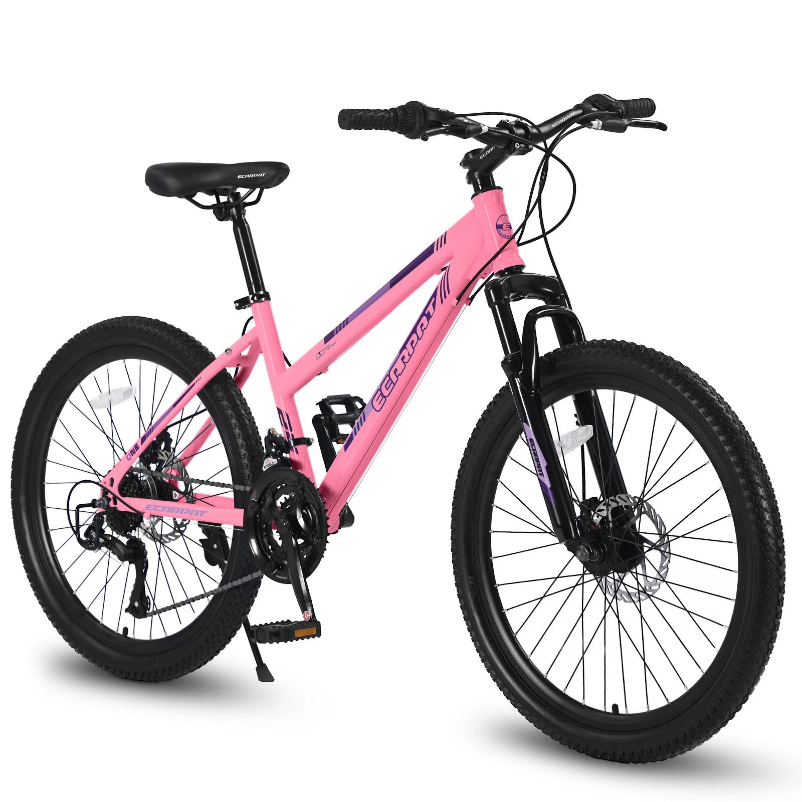 Mountain Bike 24, 26 Inch Wheels, 21-Speed Disc Brake, 15" Steel Frame Front Fork Suspension
