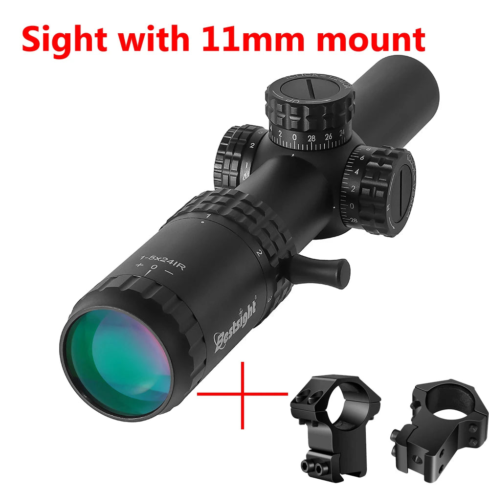 1-5X24 Tactical Optical Scope Red and Green Illuminated Reticle