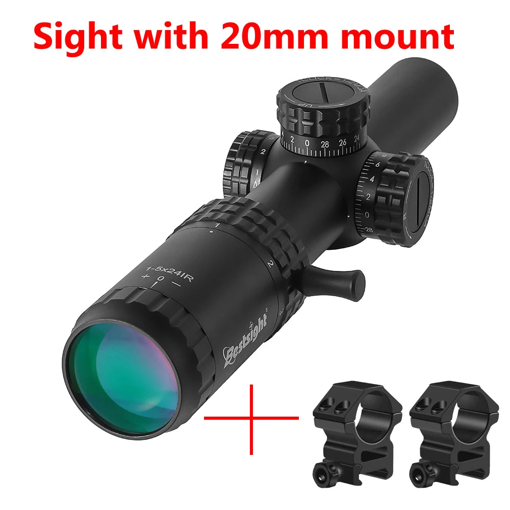 1-5X24 Tactical Optical Scope Red and Green Illuminated Reticle