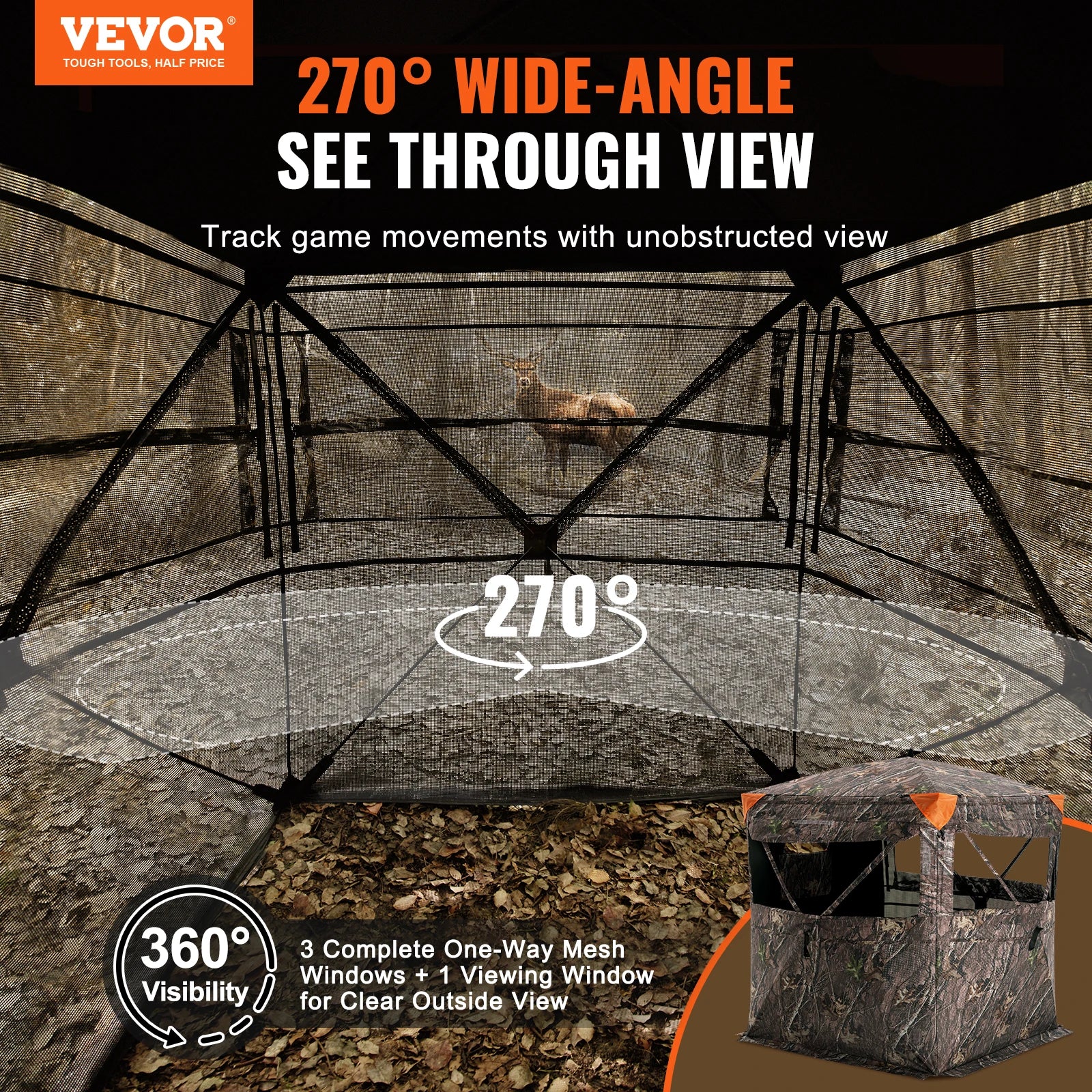 Hunting Blind  270° See Through Ground Blind
