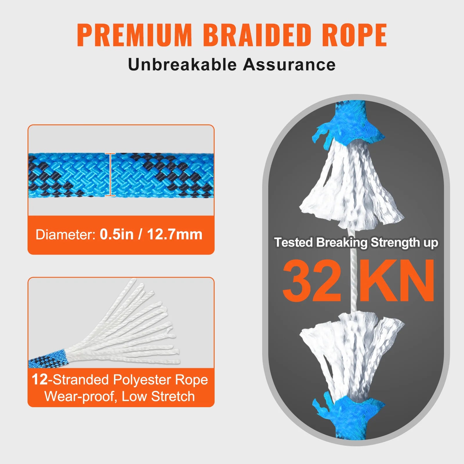 12.7mm Static Climbing Rope