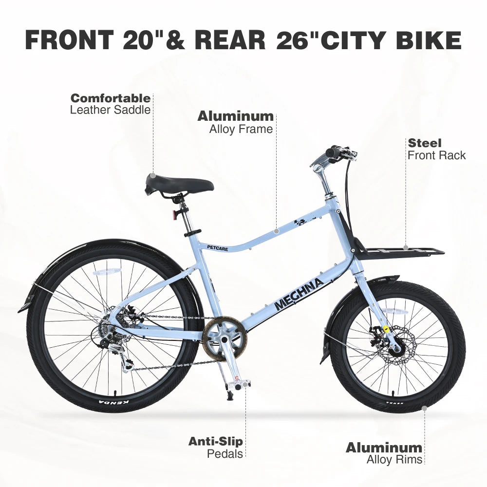 7 Speed, Aluminum Alloy Frame 26 Inch Cargo Bike
