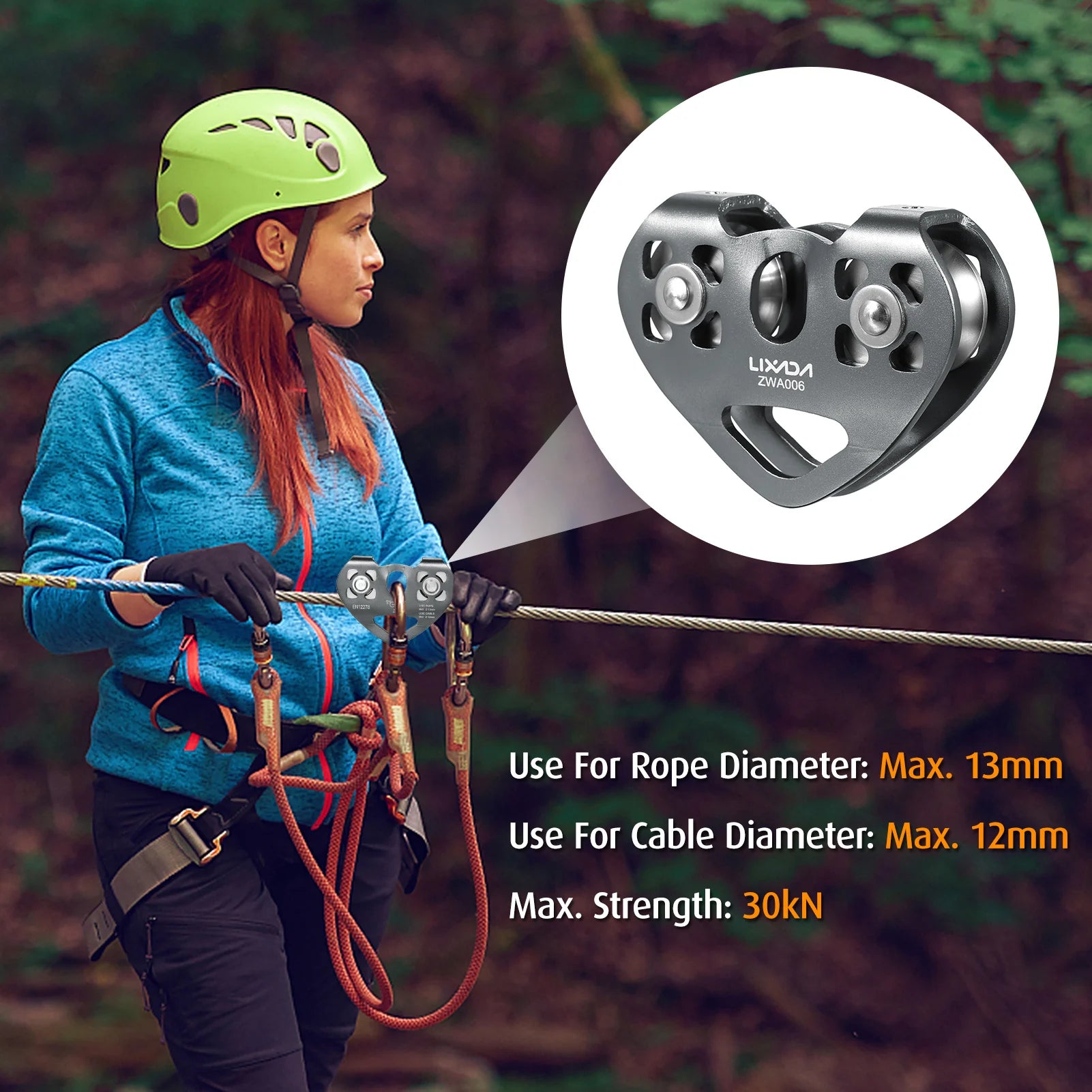 30kN Cable Trolley Pulley with Ball Bearing
