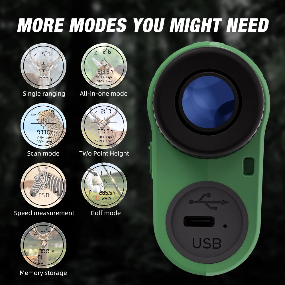 1000M Multi-Function Hunting Rangefinder with Speed and Scan