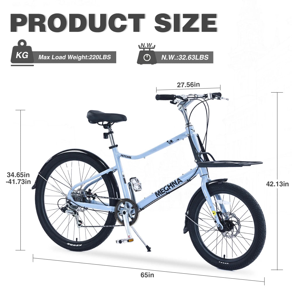 7 Speed, Aluminum Alloy Frame 26 Inch Cargo Bike