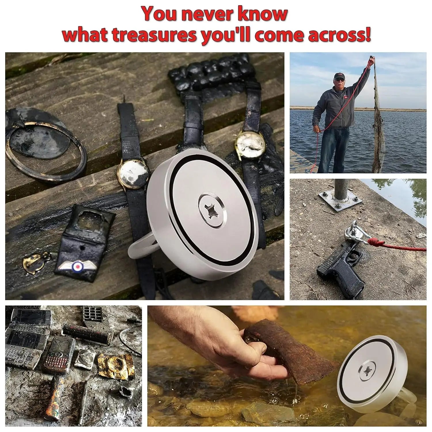 1000 LBS Fishing Magnet Kit with Waterproof Case