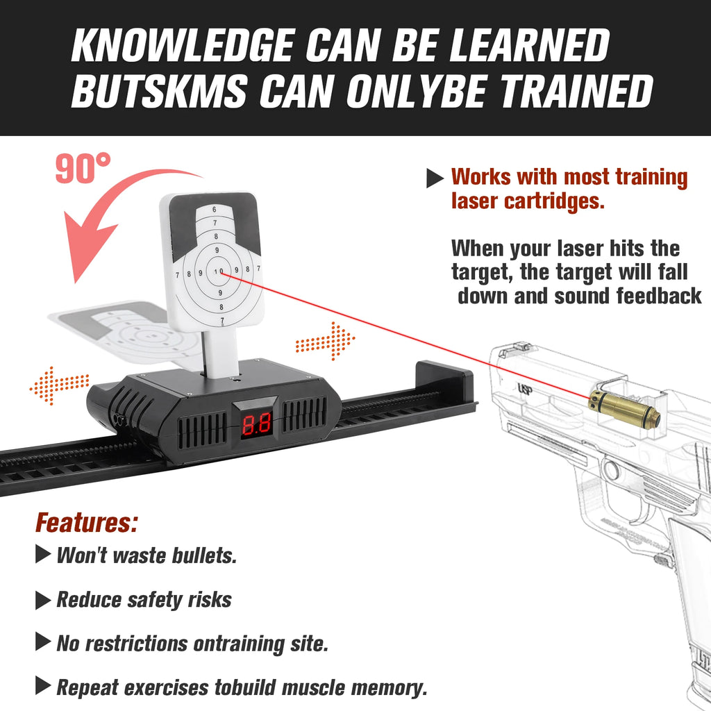 9mm Dry Fire Laser Trainer with Rechargeable Smart Laser Target System