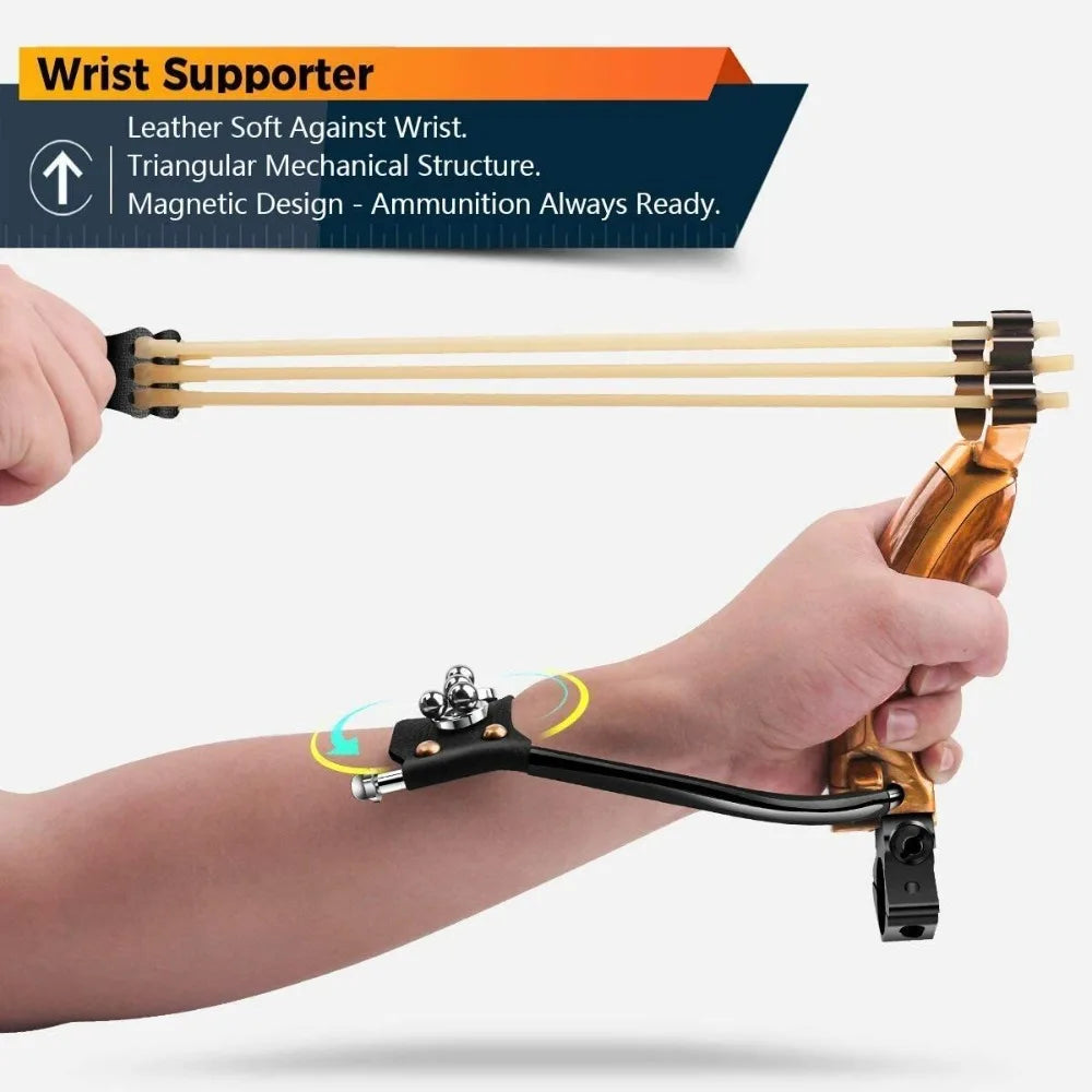 Professional Competitive Slingshot with Folding Wrist Support