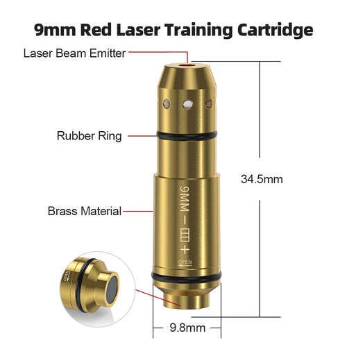 9mm Dry Fire Laser Trainer with Rechargeable Smart Laser Target System