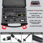 Universal Laser Bore sighter Kit: Green Laser, 32 Adapters
