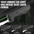 1650 Lumens Strobe Function,Light Laser Combo, Flashlight and Green Laser Sight