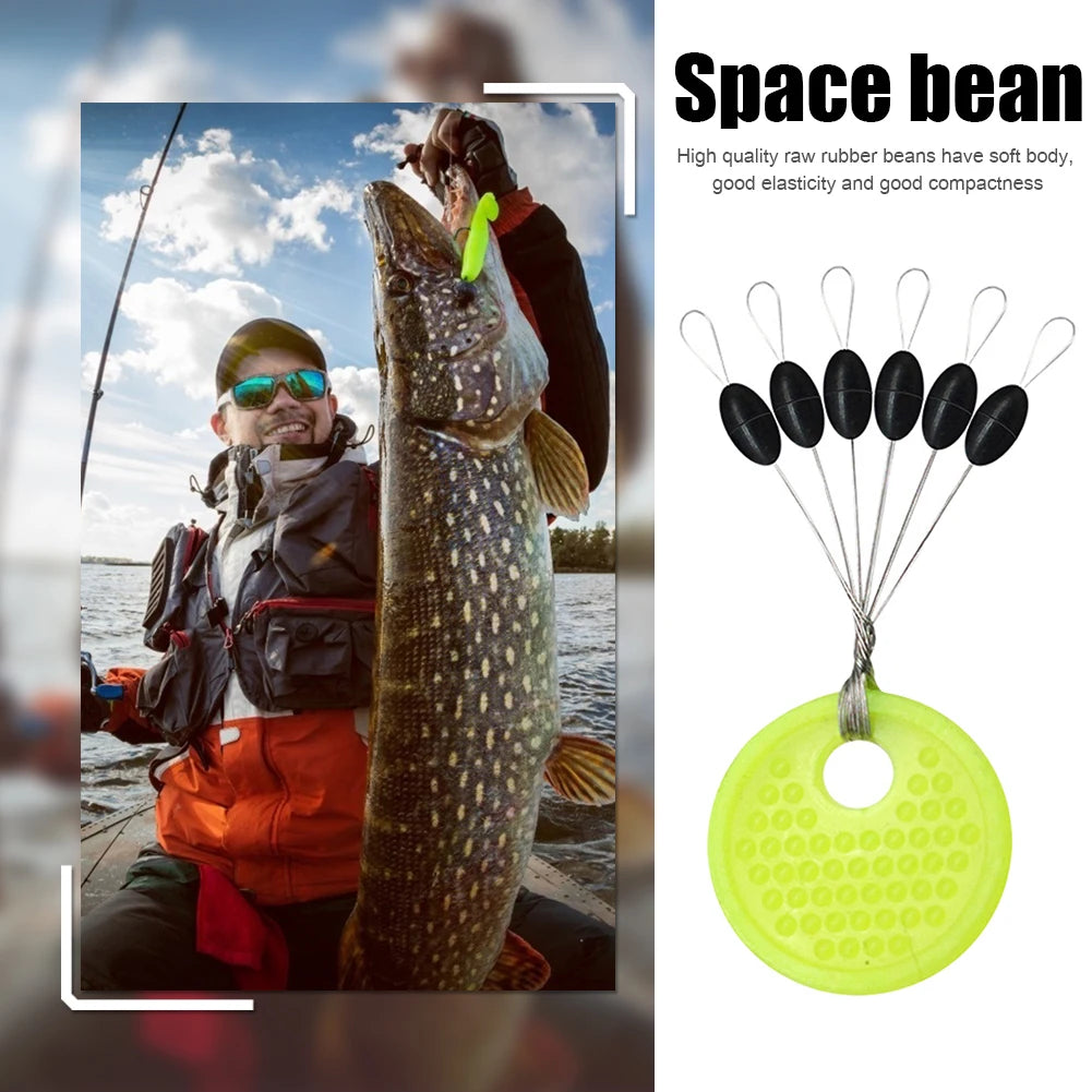 60-600Pcs Rubber Space Beans Bobber 10PCS/SET