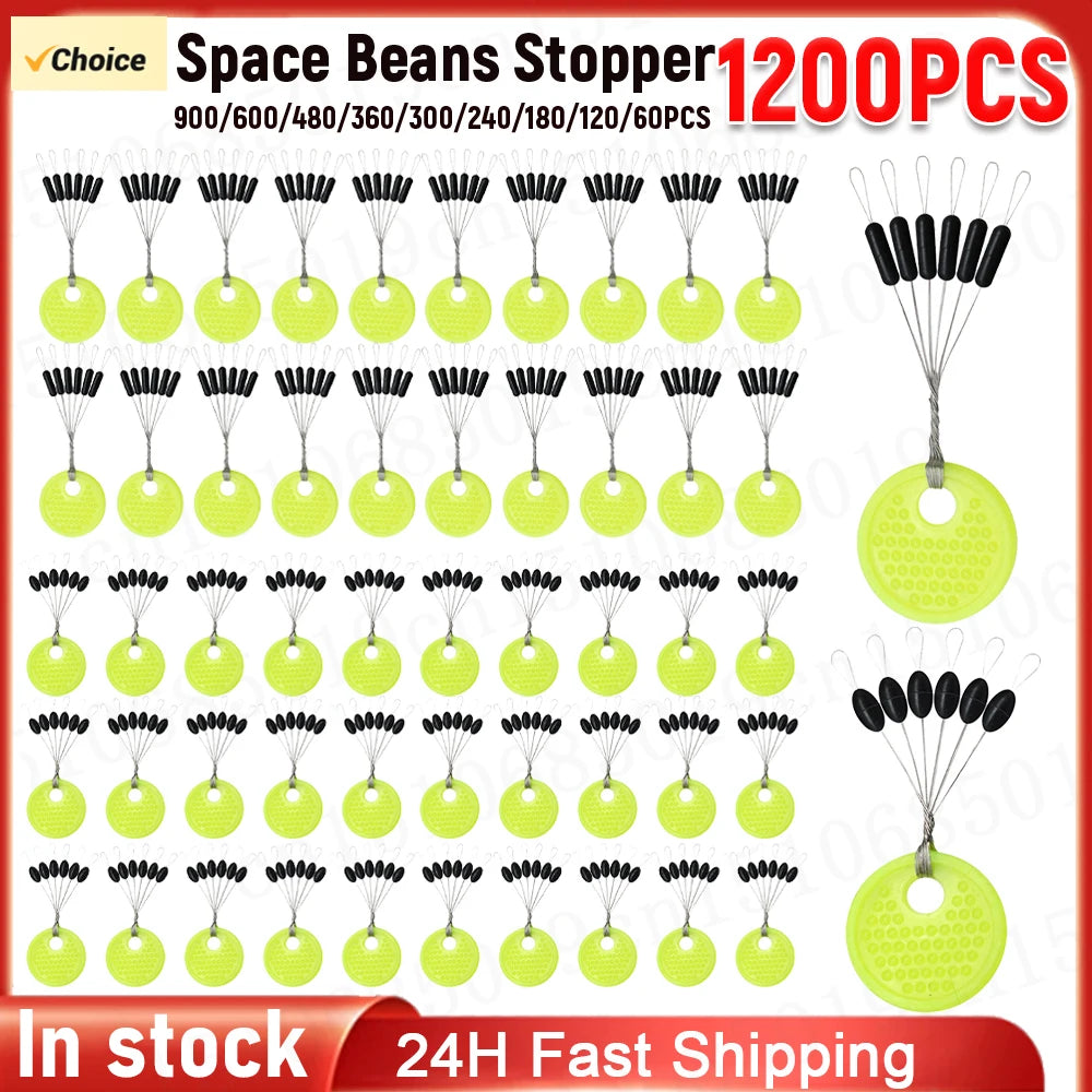 60-600Pcs Rubber Space Beans Bobber 10PCS/SET