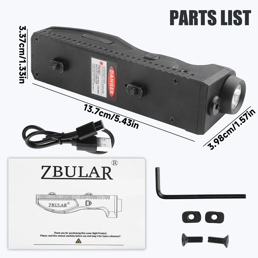1650 Lumens Strobe Function,Light Laser Combo, Flashlight and Green Laser Sight