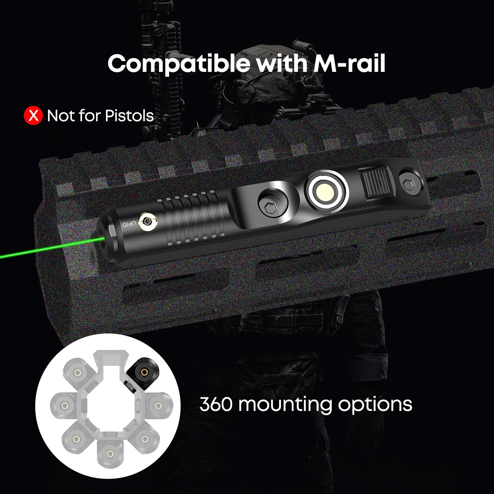 1126 Green Magnetic Charging Laser Sight for Rifle