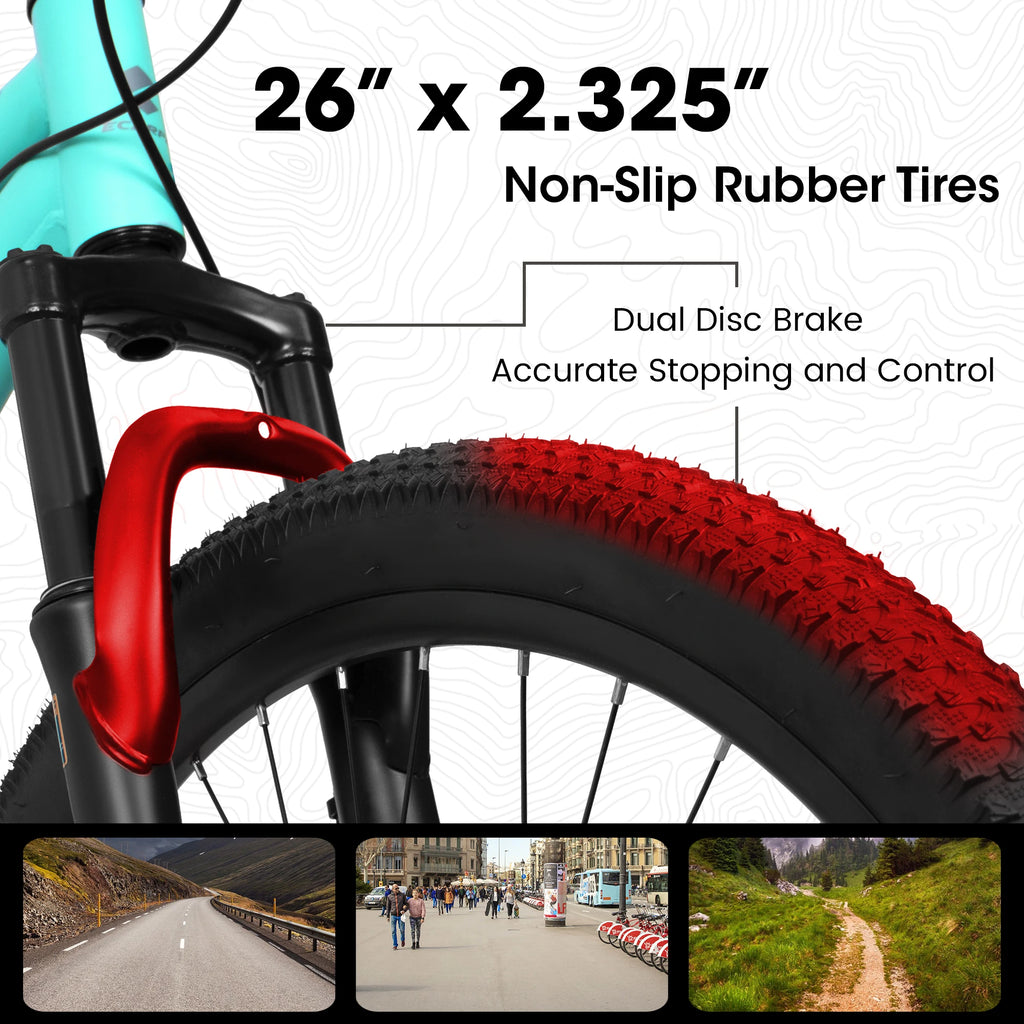 Mountain Bike 26 Inch Wheel, Dual Full Suspension 21-Speed Disc