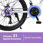 Mountain Bike 24, 26 Inch Wheels, 21-Speed Disc Brake, 15" Steel Frame Front Fork Suspension