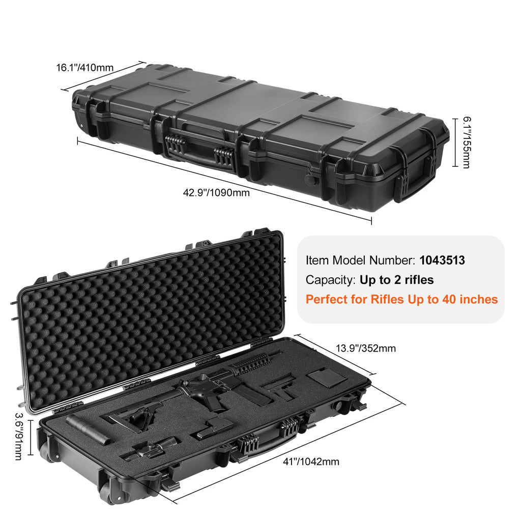Hard Rifle Case Portable Long Gun Storage