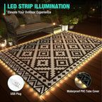 5'X8' Waterproof Outdoor Rug with LED Lights