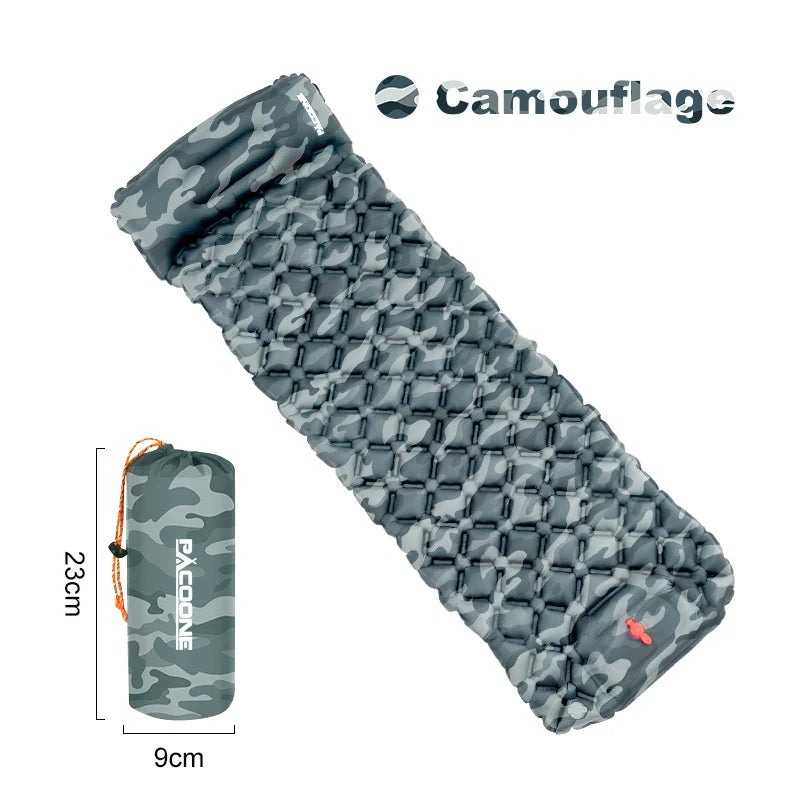 Outdoor Sleeping Pad Inflatable Mattress Built-in Pump