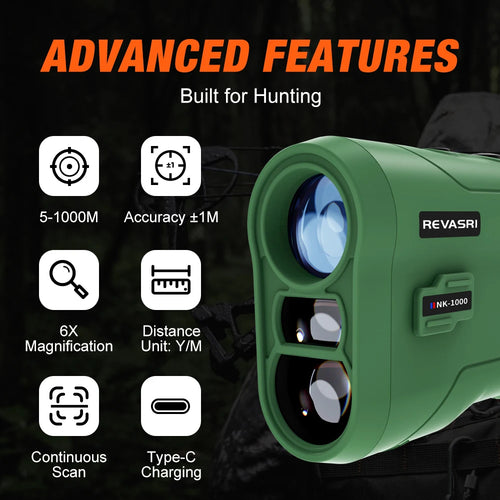 1000M Multi-Function Hunting Rangefinder with Speed and Scan