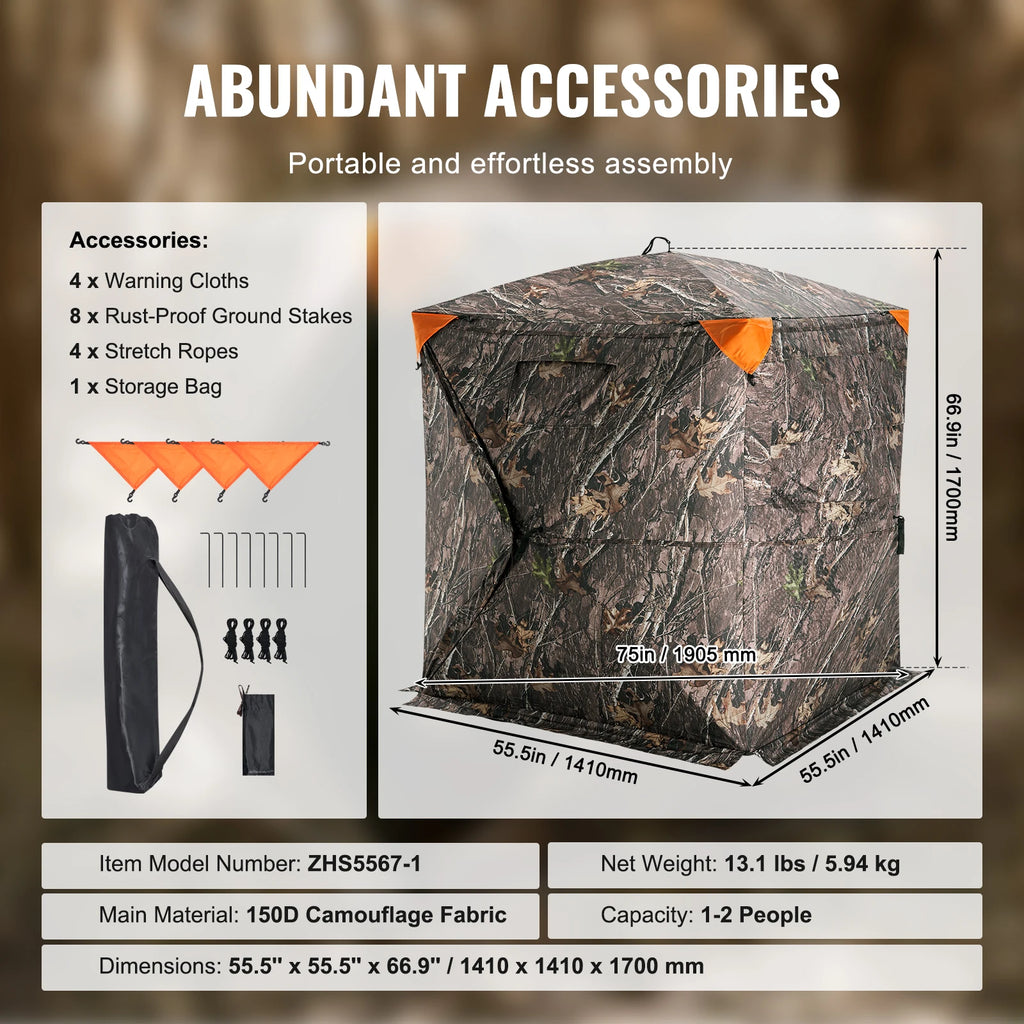 Hunting Blind  270° See Through Ground Blind
