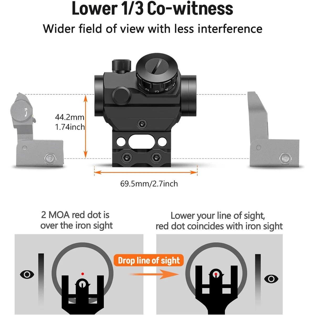 Red Dot Sight 1x25mm Reflex Sight